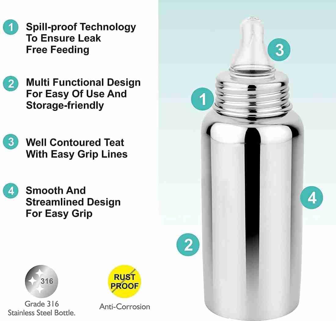 Stainless steel baby bottle no BPA no plastic leaching - Little Rooots