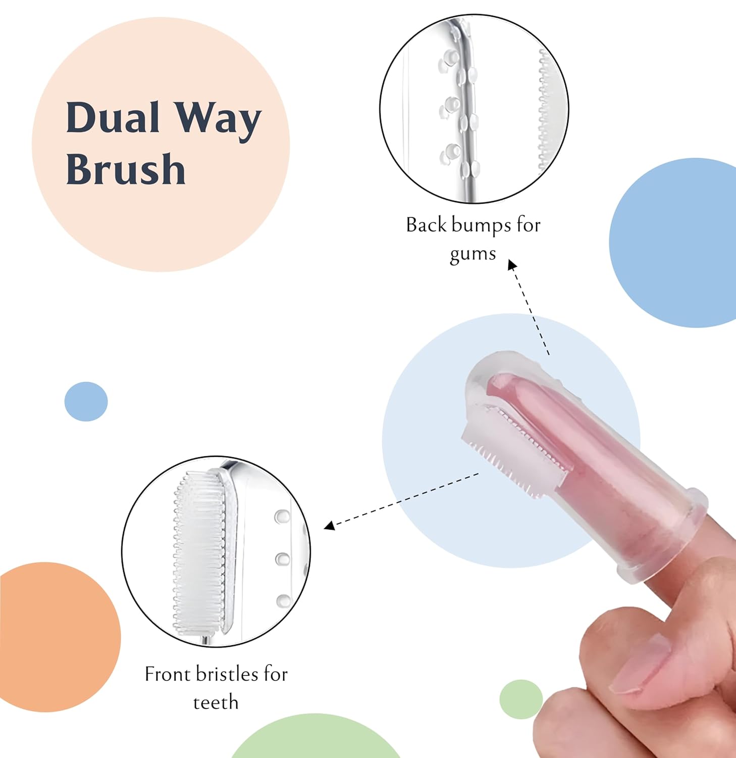 Infant silicone finger brush for teeth and gum care - Little Rooots