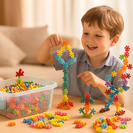 Star interlink construction toy colourful building blocks for toddlers - Little Rooots
