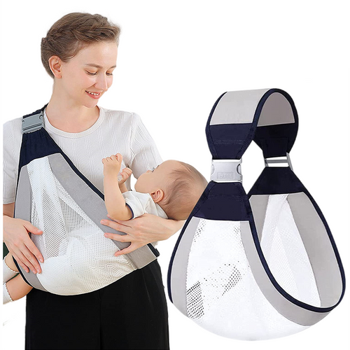 Baby sling carrier breathable cotton mesh hip carrier - Little Rooots